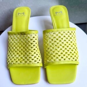 🌸MARC FISHER🌸Juliette Green Woven Slide Sandals Size: 5.5